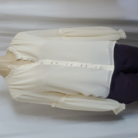 Show Me Your MuMu Tops - Show Me Your Mumu long Sleeve Cream Blouse Size S